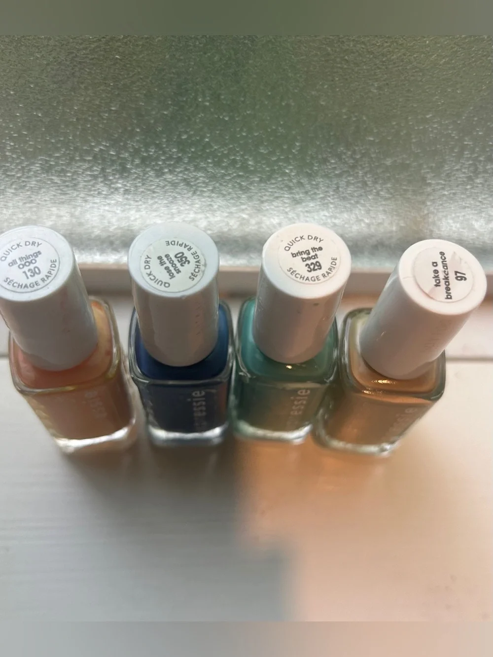 Essie Expressie Expr Quick-Dry Nail Polish - Blue, Teal, Peach, Tan (Set of 4)